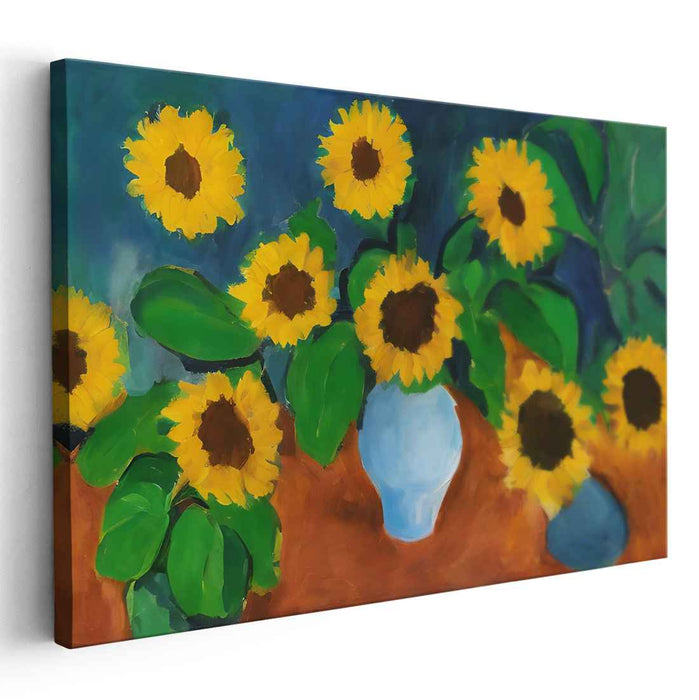 Ephemeral Petals Symphony: Post-Impressionist Floral Canvas Art Print