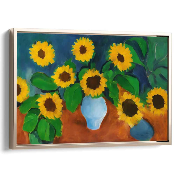 Ephemeral Petals Symphony: Post-Impressionist Floral Canvas Art Print