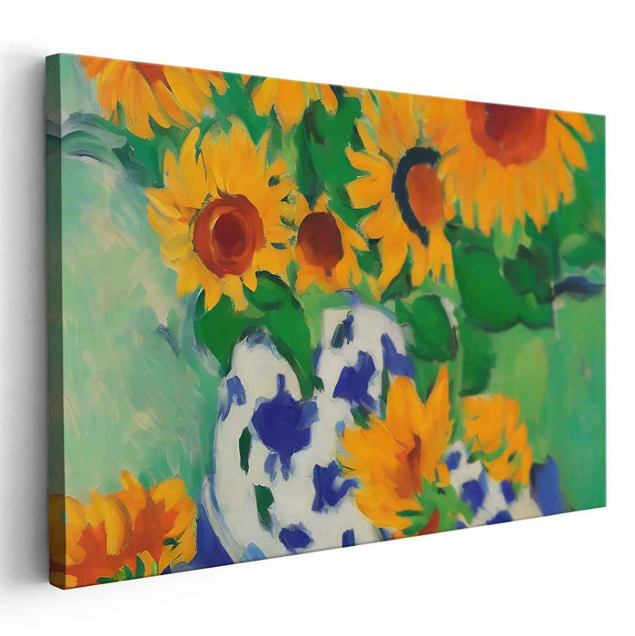 Solar Flare Blooms: Vibrant Sunflower Canvas Art