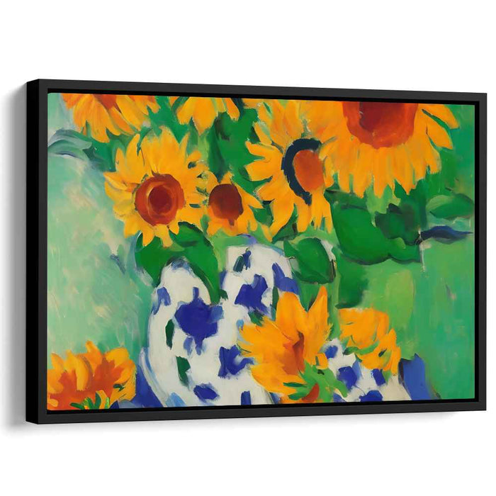 Solar Flare Blooms: Vibrant Sunflower Canvas Art