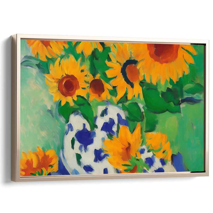 Solar Flare Blooms: Vibrant Sunflower Canvas Art