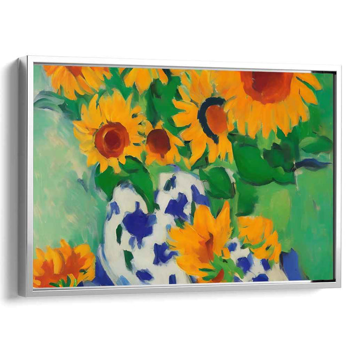 Solar Flare Blooms: Vibrant Sunflower Canvas Art