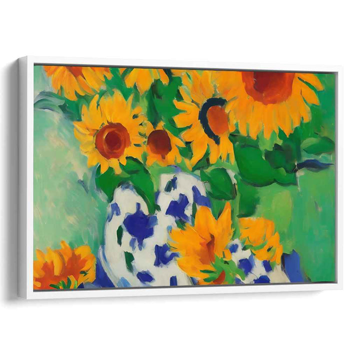 Solar Flare Blooms: Vibrant Sunflower Canvas Art