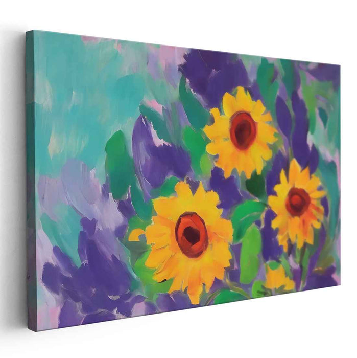 Solar Blossom Burst: Vibrant Sunflower Canvas Art