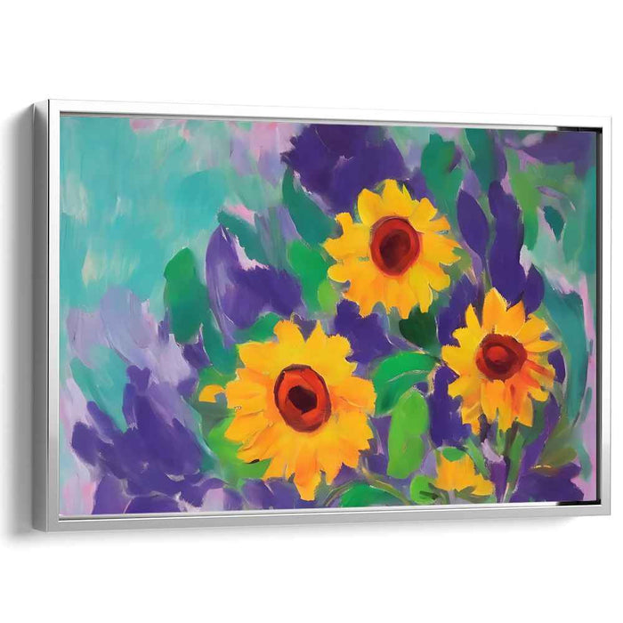 Solar Blossom Burst: Vibrant Sunflower Canvas Art