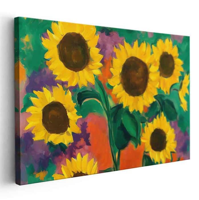 Sunflower's Radiant Glow: Vibrant Sunflower Canvas Art Print