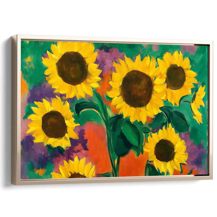 Sunflower's Radiant Glow: Vibrant Sunflower Canvas Art Print