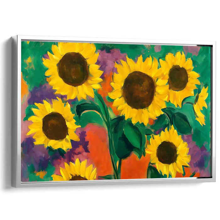Sunflower's Radiant Glow: Vibrant Sunflower Canvas Art Print