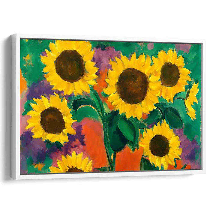 Sunflower's Radiant Glow: Vibrant Sunflower Canvas Art Print