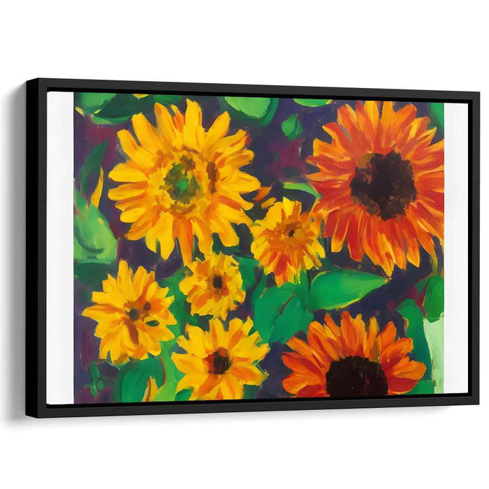 Solar Flare Bloom: Vibrant Sunflower Canvas Art Print