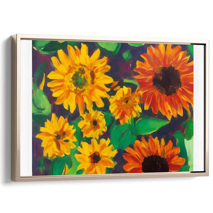 Solar Flare Bloom: Vibrant Sunflower Canvas Art Print
