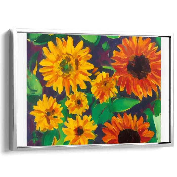 Solar Flare Bloom: Vibrant Sunflower Canvas Art Print