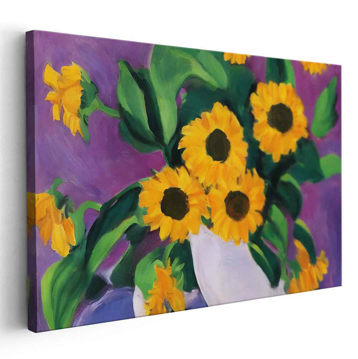 Sunflower Song: Vivid Expressionist Sunflower Canvas Art
