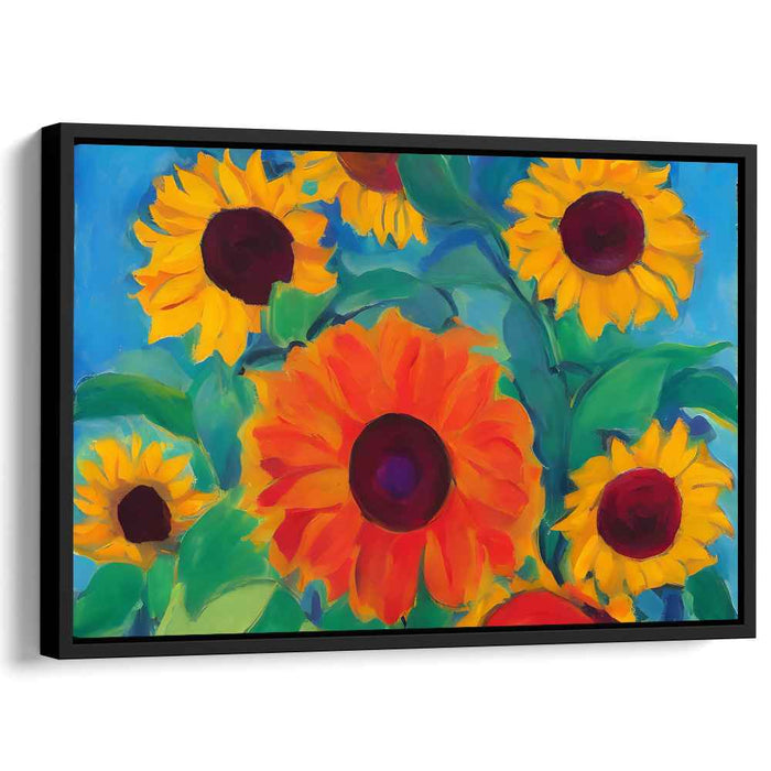 Dusk Blossom Impressions: Luminous Floral Canvas Art Print