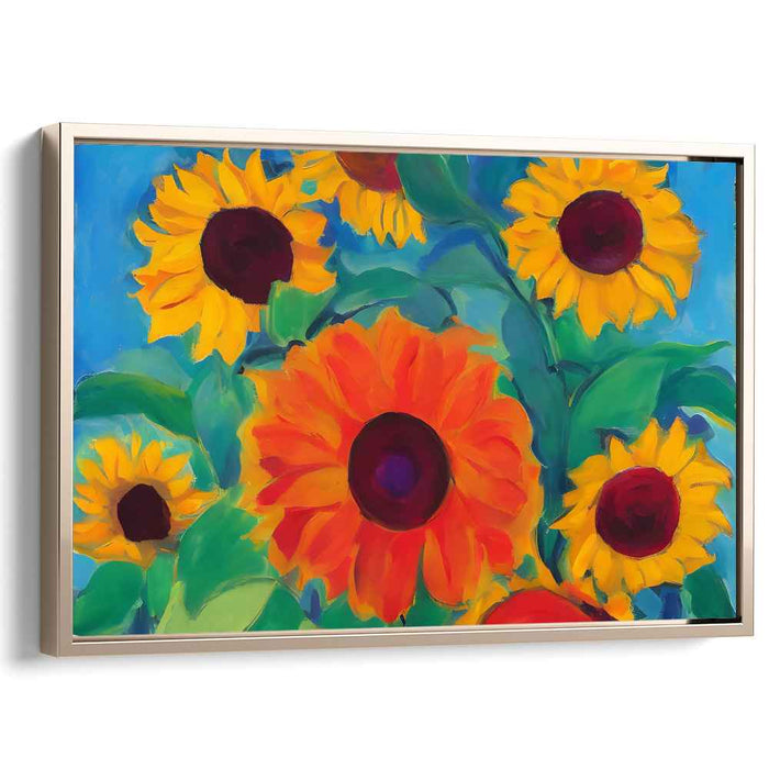 Dusk Blossom Impressions: Luminous Floral Canvas Art Print