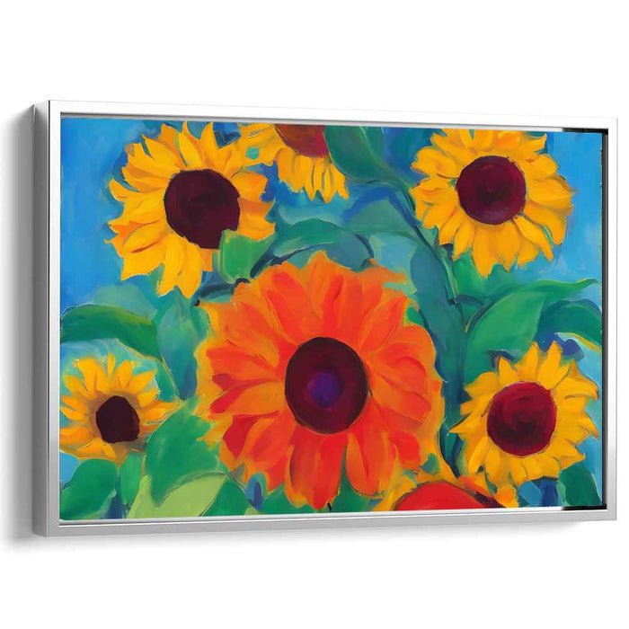 Dusk Blossom Impressions: Luminous Floral Canvas Art Print