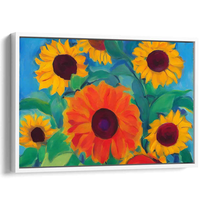 Dusk Blossom Impressions: Luminous Floral Canvas Art Print