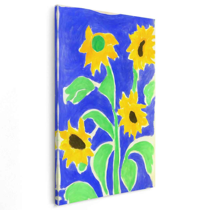 Sunny Blooms Dance: Bright and Cheerful Sunflower Canvas Art