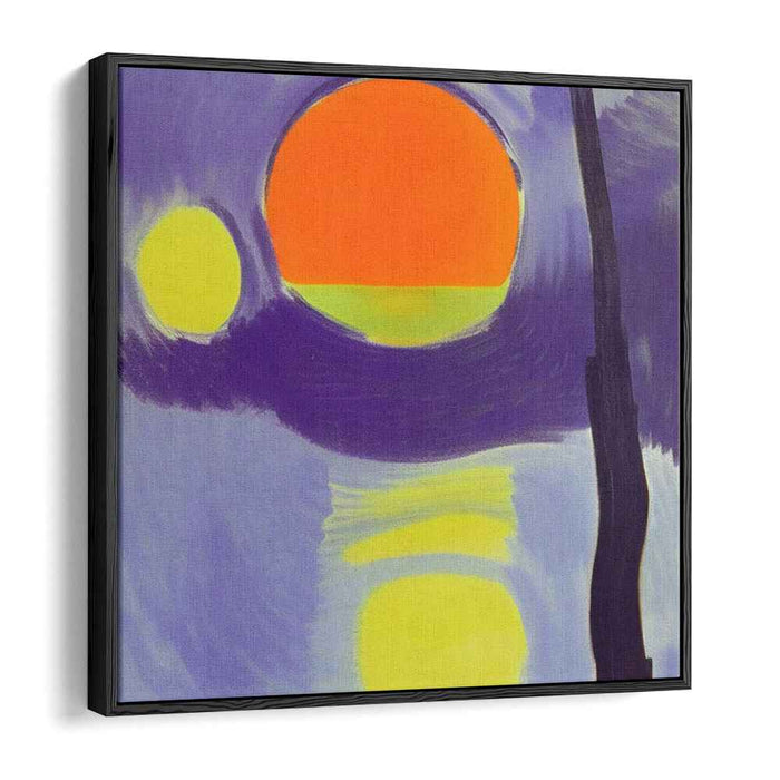 Celestial Dusk Abstract: Abstract Sunset and Moon Canvas Art Print