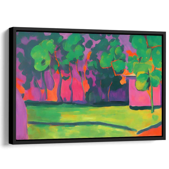 Dreamy Grove: Vibrant Fauvist Landscape Canvas Art Print
