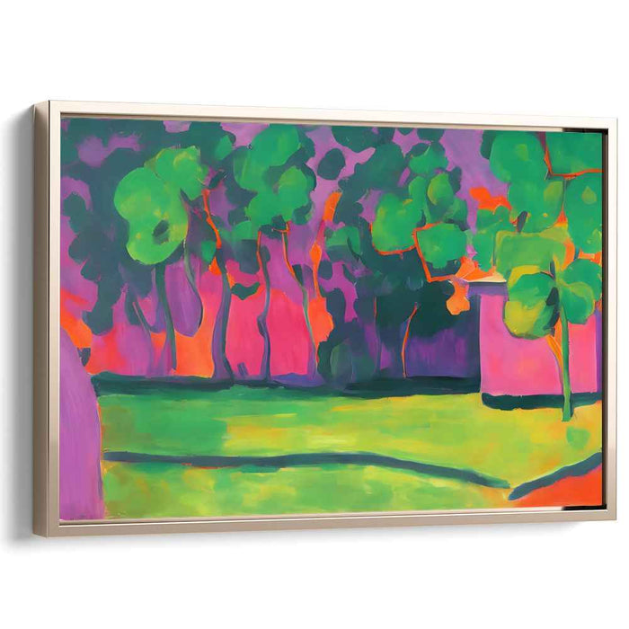Dreamy Grove: Vibrant Fauvist Landscape Canvas Art Print