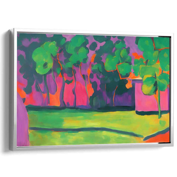 Dreamy Grove: Vibrant Fauvist Landscape Canvas Art Print