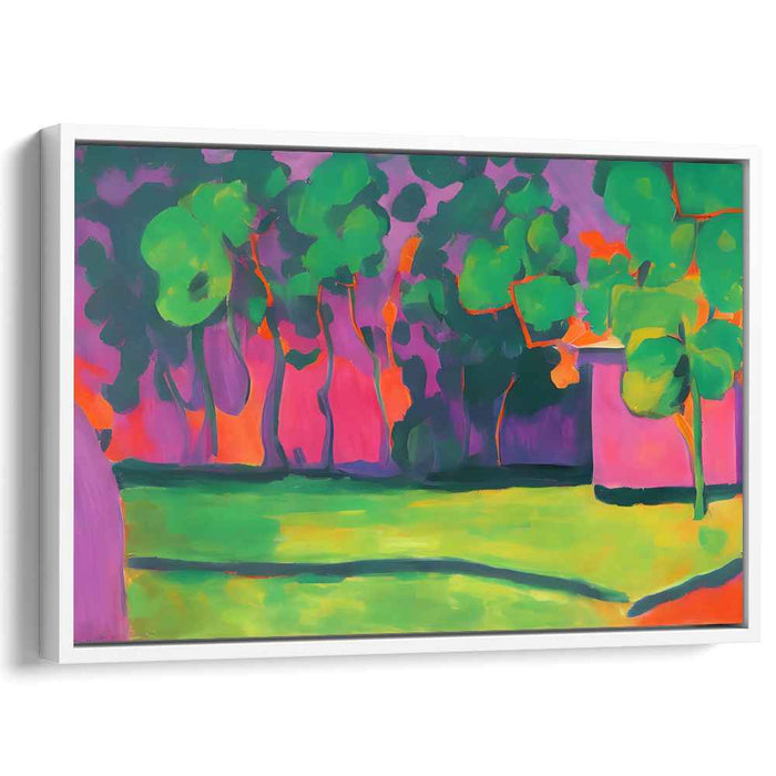 Dreamy Grove: Vibrant Fauvist Landscape Canvas Art Print