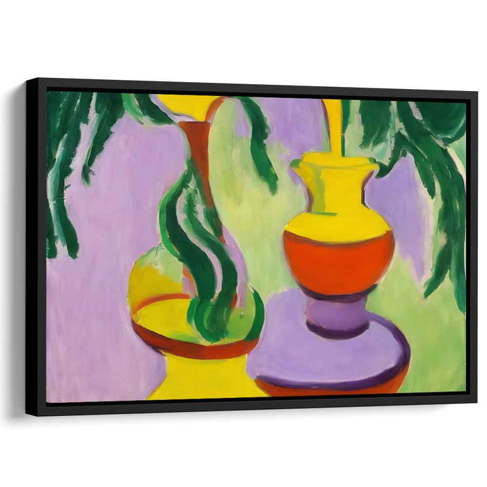 Bold Blooms Abound: Fauvist-Inspired Colorful Vase Canvas Art