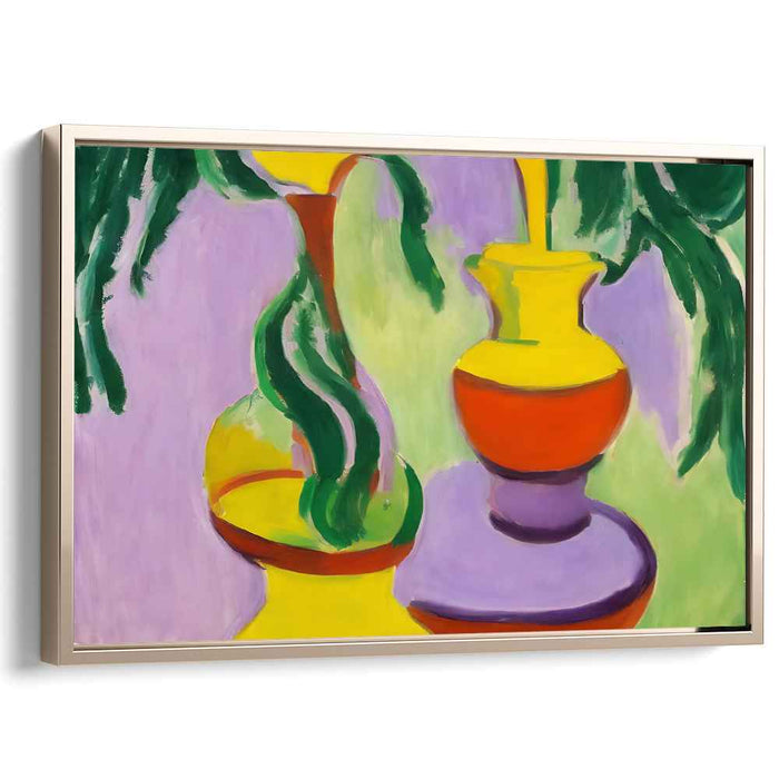 Bold Blooms Abound: Fauvist-Inspired Colorful Vase Canvas Art