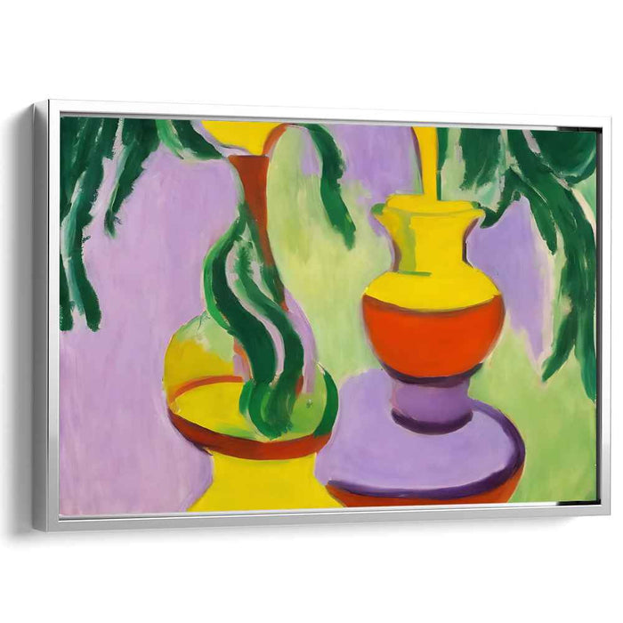 Bold Blooms Abound: Fauvist-Inspired Colorful Vase Canvas Art