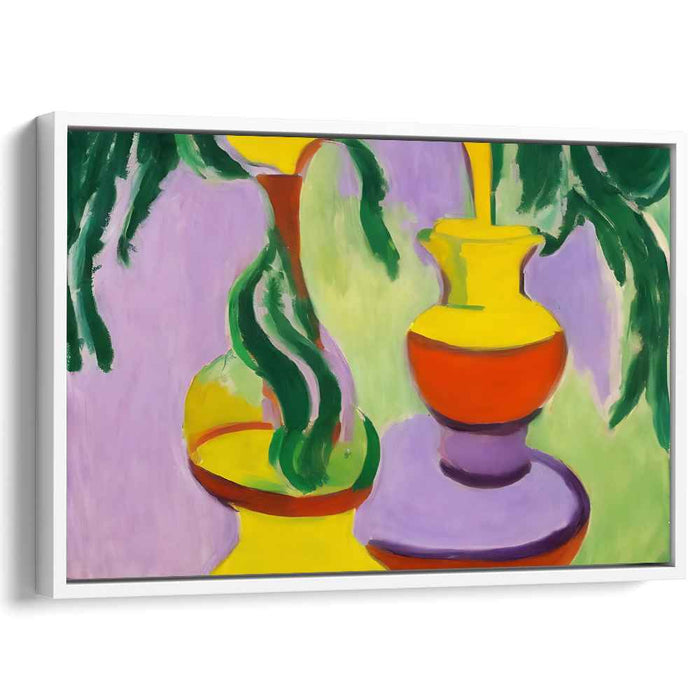 Bold Blooms Abound: Fauvist-Inspired Colorful Vase Canvas Art