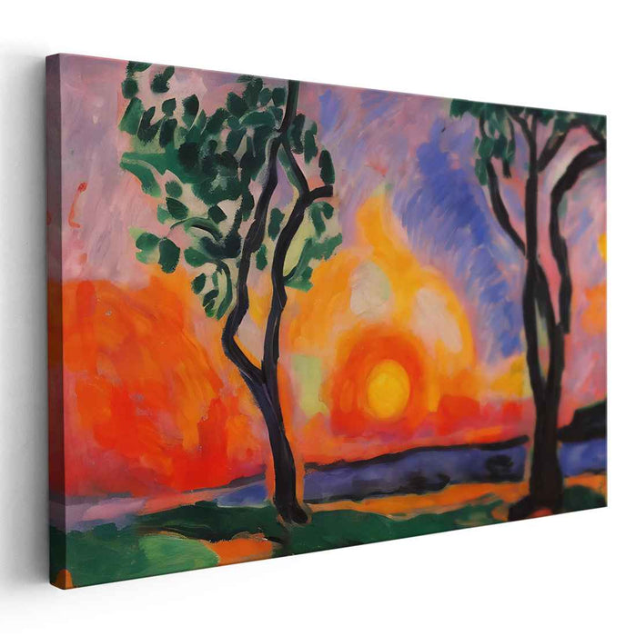 Emotive Horizon: Expressive Landscape Canvas Art Print