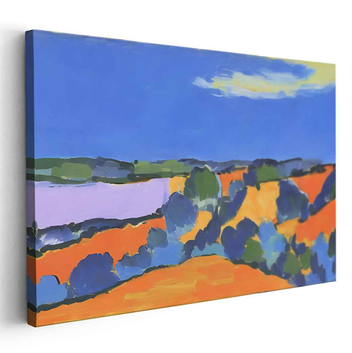 Untamed Palette Harmony: Fauvist Landscape Canvas Art Print