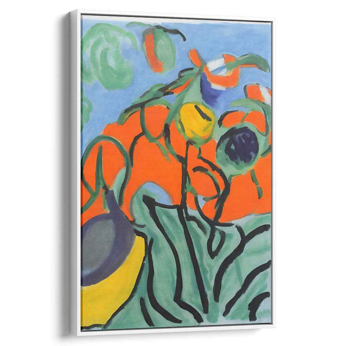 Wild Petal Burst: Abstract Fauvist Floral Canvas Art Print