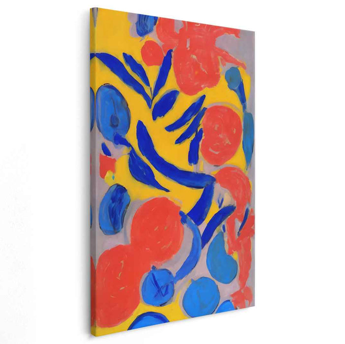 Duality in Strokes: Abstract Expressionist Blue and Red Canvas Art Print