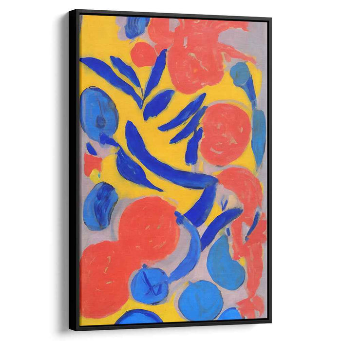 Duality in Strokes: Abstract Expressionist Blue and Red Canvas Art Print