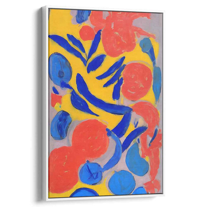 Duality in Strokes: Abstract Expressionist Blue and Red Canvas Art Print