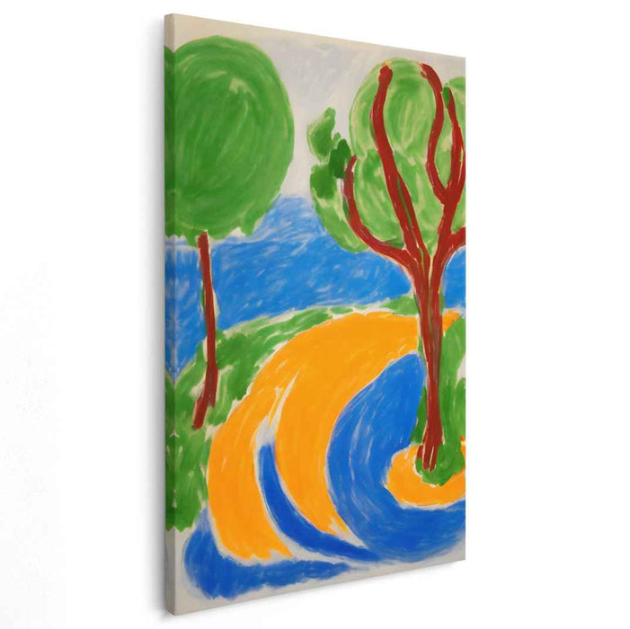 Spirited Nature: Vivid Landscape in Fauvist Color Canvas Art