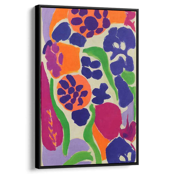 Vivid Petal Swirls: Fauvist Floral Abstract Canvas Art Print