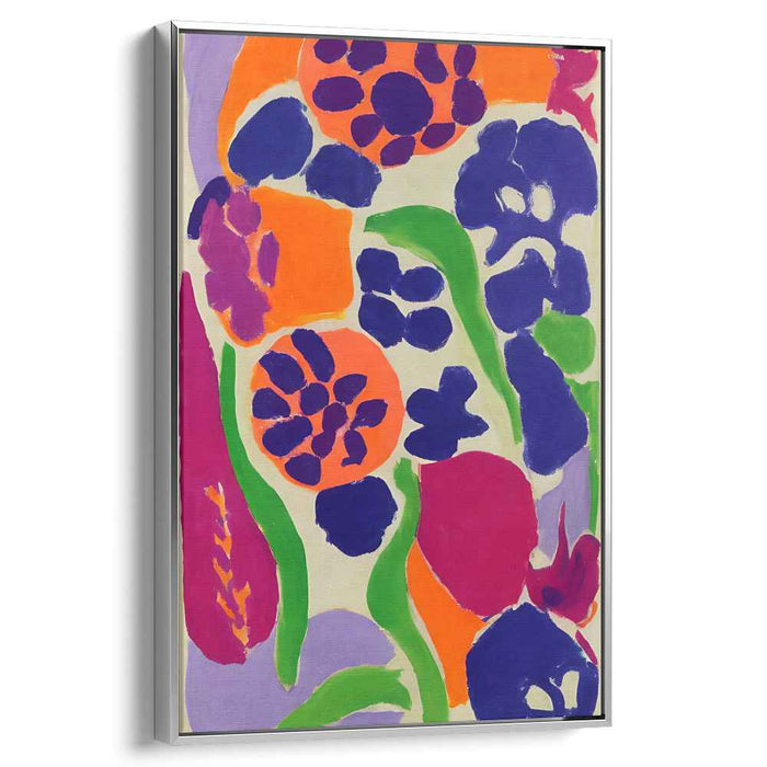 Vivid Petal Swirls: Fauvist Floral Abstract Canvas Art Print