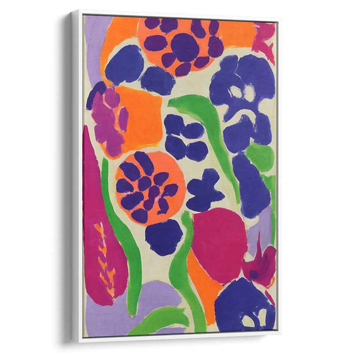 Vivid Petal Swirls: Fauvist Floral Abstract Canvas Art Print