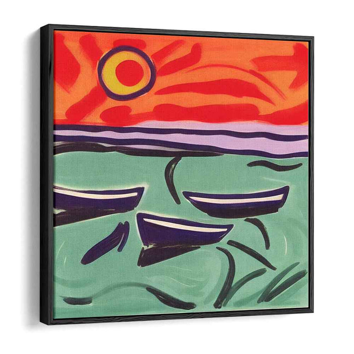 Floatscape: Abstract Boats on Tranquil Waters Canvas Art Print