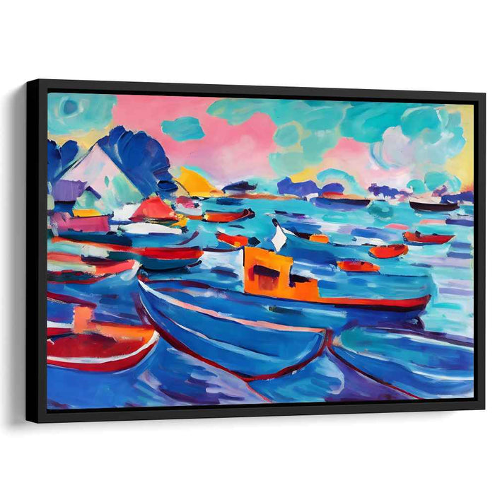 Sail Away Dreamscape: Vivid Watercolor Boats and Sea Canvas Art