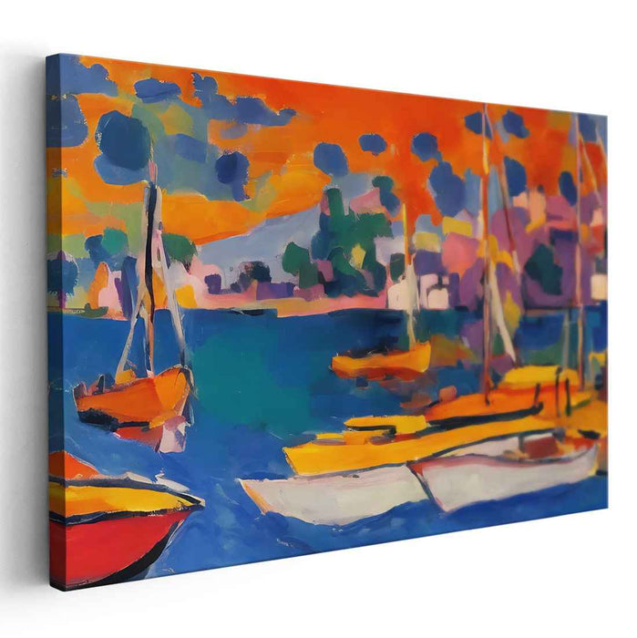 Oceanic Brushstrokes Symphony: Vivid Expressionist Marine Scene Canvas Art