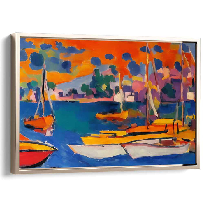 Oceanic Brushstrokes Symphony: Vivid Expressionist Marine Scene Canvas Art