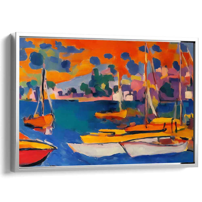 Oceanic Brushstrokes Symphony: Vivid Expressionist Marine Scene Canvas Art