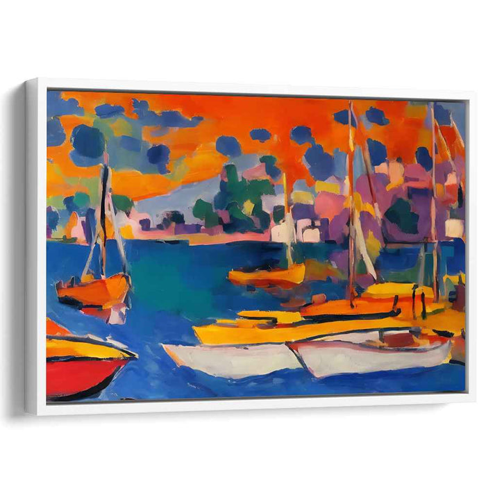 Oceanic Brushstrokes Symphony: Vivid Expressionist Marine Scene Canvas Art