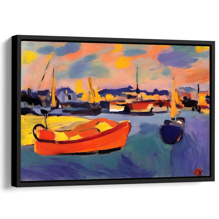 Colorful Wave Embrace: Vivid Expressionist Seascape Canvas Art Print