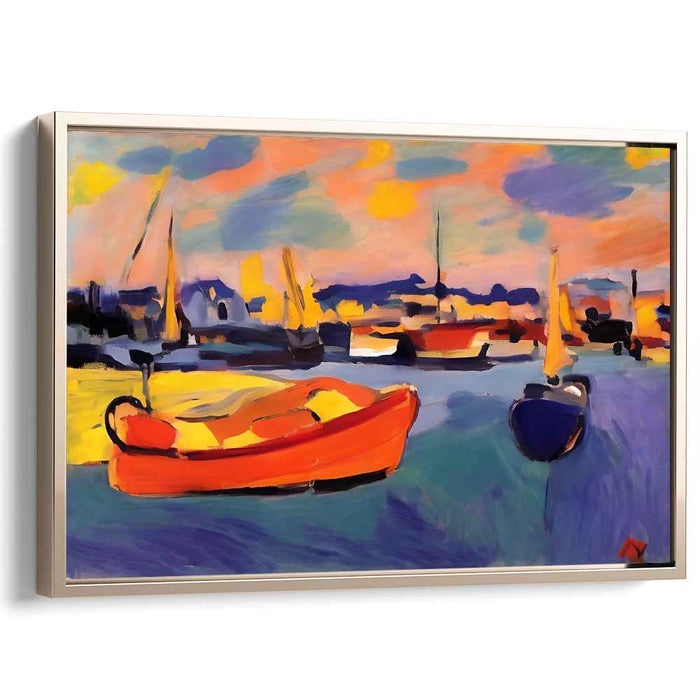 Colorful Wave Embrace: Vivid Expressionist Seascape Canvas Art Print