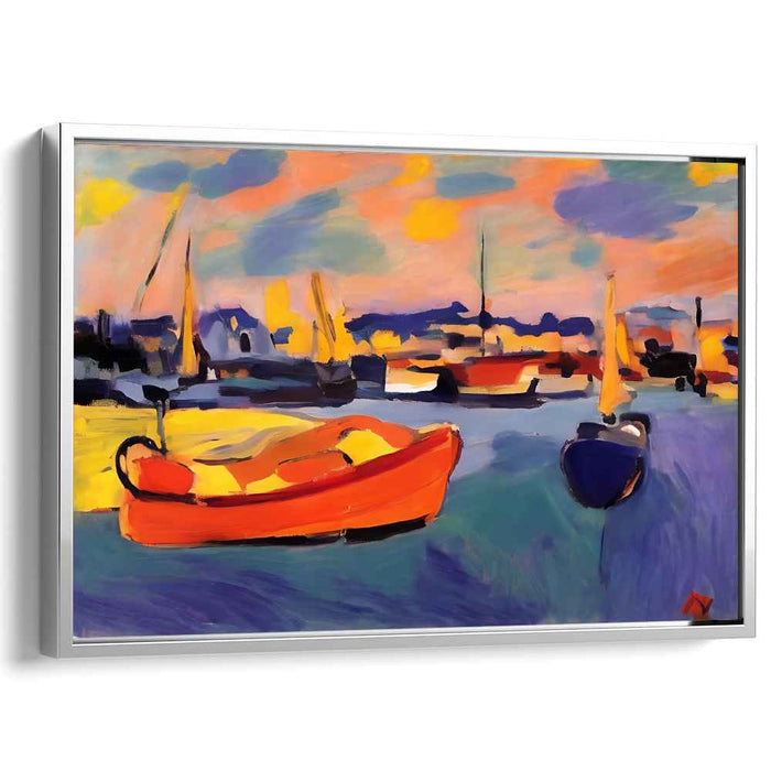 Colorful Wave Embrace: Vivid Expressionist Seascape Canvas Art Print